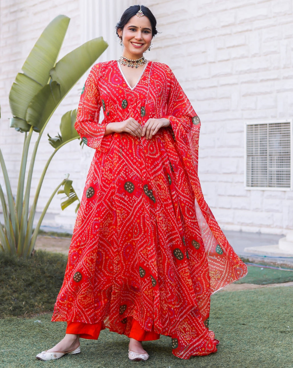 Black Red Bandhej Kameez Full Suit Set – Jaipuriya